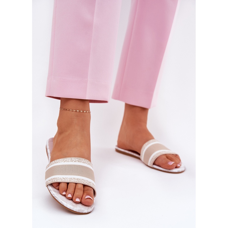 Patouchée plate des femmes beige plates 2