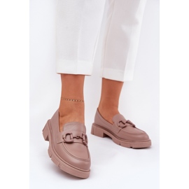 Mandards en cuir Eco pour femmes avec un détail kaki décoratif beige 2