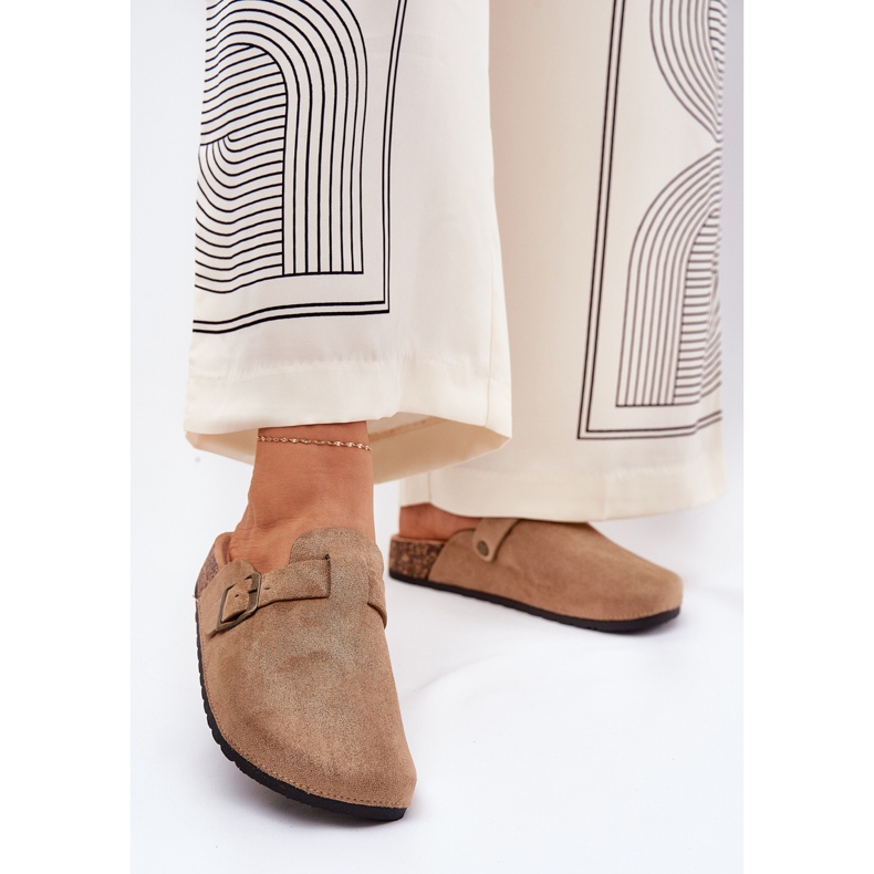 Slippers Women's Clogs sur la plate-forme avec boucle kaki beige 2 Slippers Women's Clogs sur la plate-forme avec boucle kaki beige 2