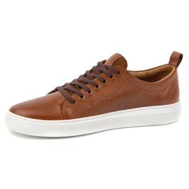 Olivier Chaussures de sport à lacets en cuir pour hommes 434KNT marron brun 2