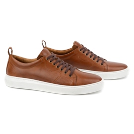 Olivier Chaussures de sport à lacets en cuir pour hommes 434KNT marron brun 3