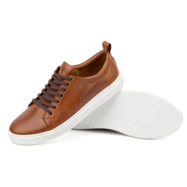 Olivier Chaussures de sport à lacets en cuir pour hommes 434KNT marron brun 4