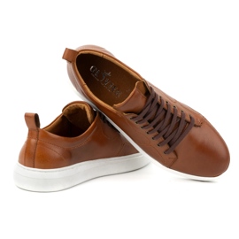 Olivier Chaussures de sport à lacets en cuir pour hommes 434KNT marron brun 6