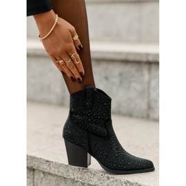 Bottes pour femmes décorées avec des talons hauts avec des outils dans le Spitz S.Barski Hy42-121 noir 6