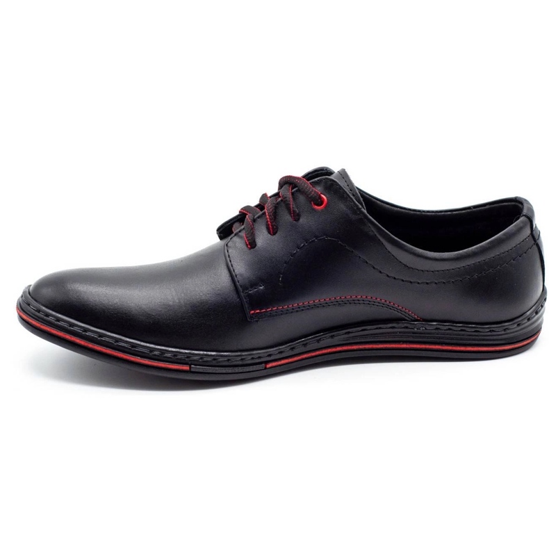 Olivier Chaussures pour hommes en cuir 295LU noir avec rouge le noir 2