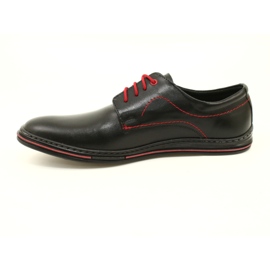Olivier Chaussures pour hommes en cuir 295LU noir avec rouge le noir 5