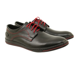 Olivier Chaussures pour hommes en cuir 295LU noir avec rouge le noir 7