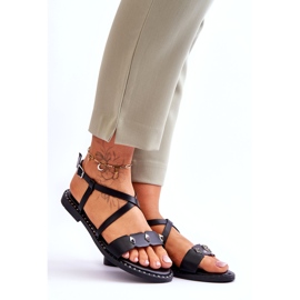 Sandales féminines avec goujons S.Barski KV-YXD072-1 Black le noir 5