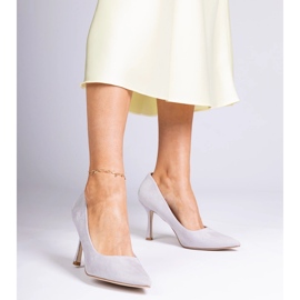 Pompes classiques grises sur le talon d'Ekozamsz 1