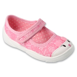Slippers de Befado Pink Children 209p041 avec œillets rose 1