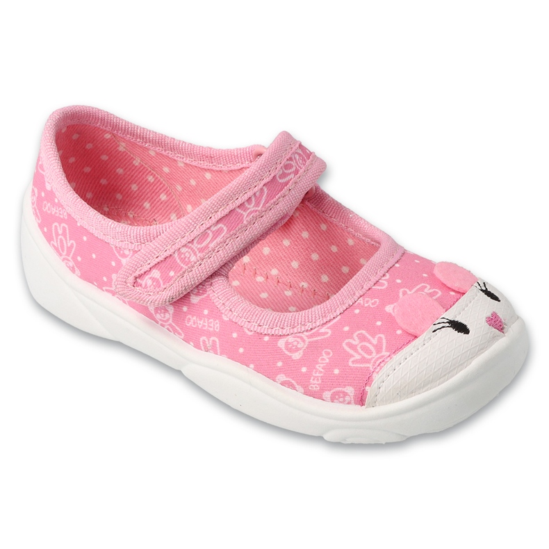 Slippers de Befado Pink Children 209p041 avec œillets rose 1