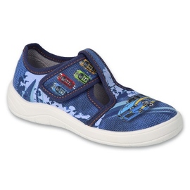 Befado chaussons enfant avec velcro 911X022, bleu, application voiture 1 Befado chaussons enfant avec velcro 911X022, bleu, application voiture 1