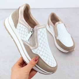 Sneakers de sport en cuir blanc Filippo DP6777 1