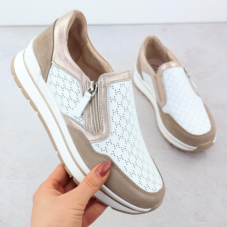 Sneakers de sport en cuir blanc Filippo DP6777 1