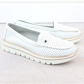 Modages en cuir OpenWork sur la plate-forme White Filippo DP7006 blanche 2