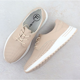 Chaussures en cuir pour femmes Openwork Beige Filippo DP6022 3