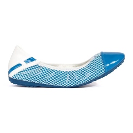 Ballerines souples blanches et bleues avec élastique 3