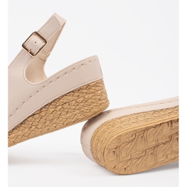 Goodin Sandales légères-Beige sur un coin bas 2 Goodin Sandales légères-Beige sur un coin bas 2