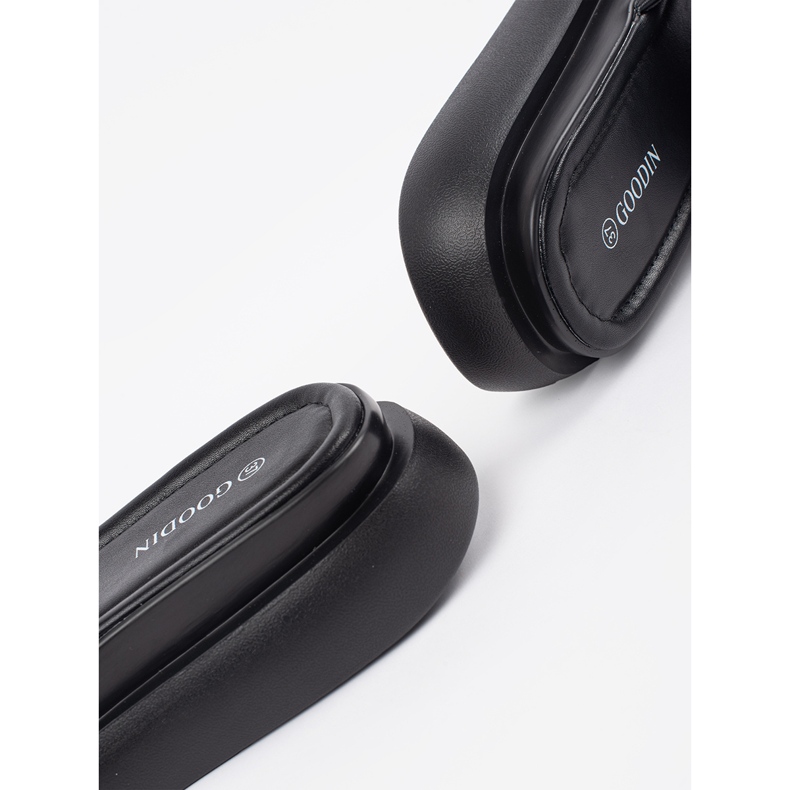 Goodin Les tongs confortables noirs sur la plate-forme 1