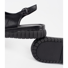 Goodin Sandales noires élégantes en cuir le noir 1