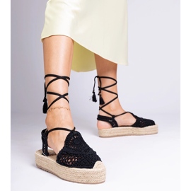 Espadrilles noires sandales 1