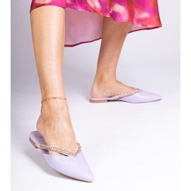 Flip élégant violet -flops décoré d'une chaîne 2