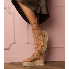 Sandales des Espadrilles bruns sur une plate-forme haute 2 Sandales des Espadrilles bruns sur une plate-forme haute 2
