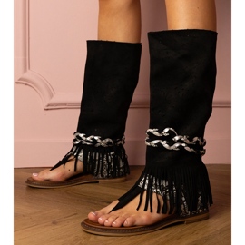 Sandales des femmes noires avec une hauteur élevée le noir 1