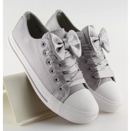 Baskets femme gris satin gris 16-509 1