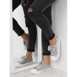 Baskets femme gris satin gris 16-509 2