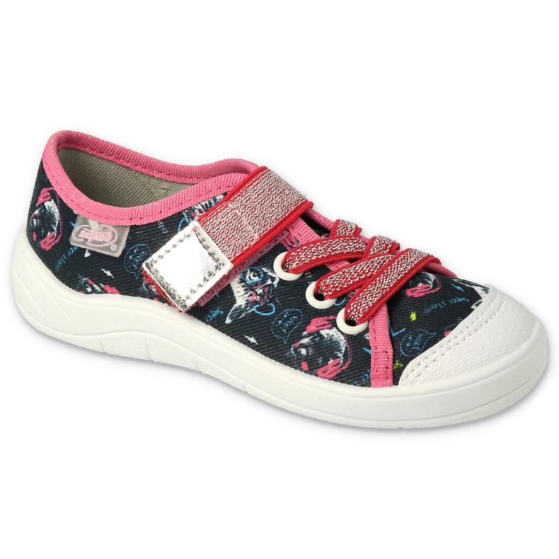 Slippers pour enfants de Befado 351y003 noir / rose dans les applications le noir 1