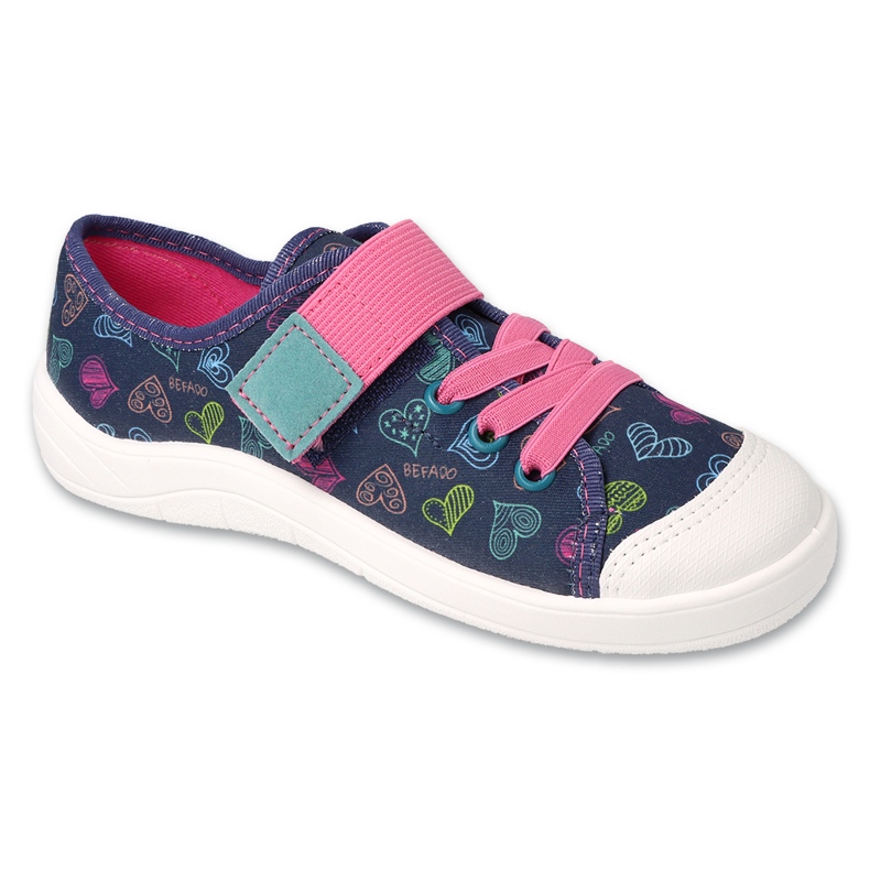 Befado chaussons enfant avec coeurs 351X035 bleu marine 1