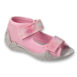 Sandales enfants Befado avec empiècement en cuir 342P057 rose 1 Sandales enfants Befado avec empiècement en cuir 342P057 rose 1