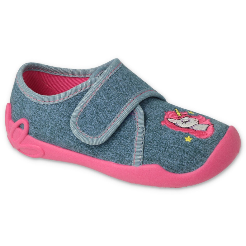Befado Béfado Children's Slippers 122x016 Gray avec unicorne gris 1