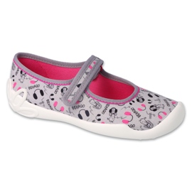 Chaussons enfants Befado 114Y520 gris avec applications colorées 1