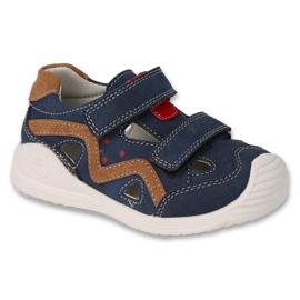 Sandales enfants Befado avec empiècement en cuir 170P083 bleu marine 1