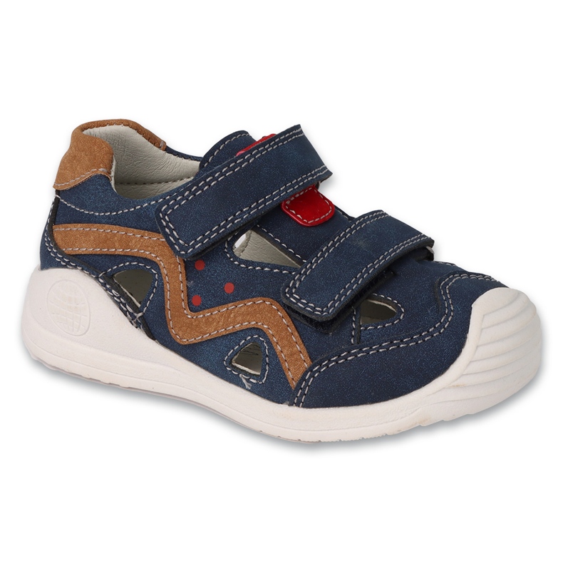 Sandales enfants Befado avec empiècement en cuir 170P083 bleu marine 1