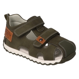 Sandales enfants Befado avec empiècement en cuir 170P086 vert 1