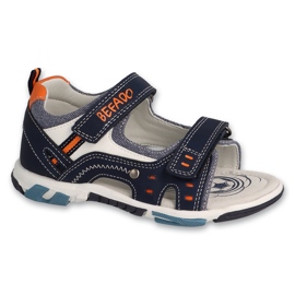 Sandales enfant Befado, empiècement cuir, 170X103, bleu marine 1 Sandales enfant Befado, empiècement cuir, 170X103, bleu marine 1