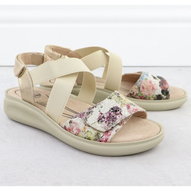 Sandales confortables pour femmes pour le velcro beige jezzi 24142 2