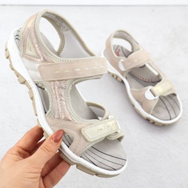 Sandales sportives féminines avec poudre rose Rieker 68866-31 1