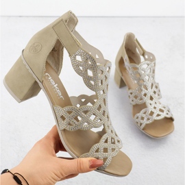 Talons hauts féminins à Rieker 64773-61 Sandales beige 1 Talons hauts féminins à Rieker 64773-61 Sandales beige 1