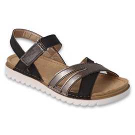 Sandales enfants Befado avec empiècement en cuir 062Y006 noir-argent 1