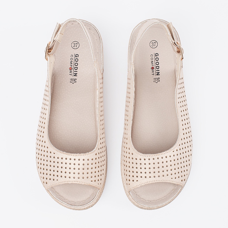 Goodin Sandales confortables aux noisettes légères doré 1