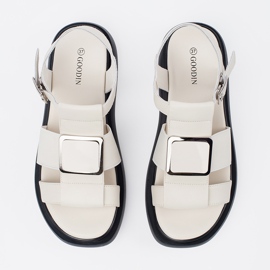 Goodin Sandales élégantes en cuir léger sur la plate-forme beige 1 Goodin Sandales élégantes en cuir léger sur la plate-forme beige 1