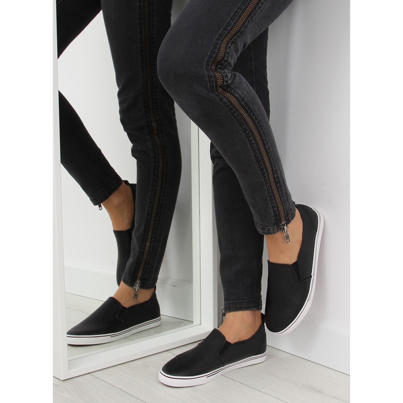 Baskets à enfiler noires face noire xl08p Noir le noir 2