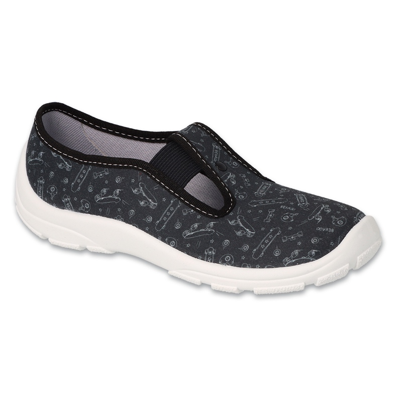 Chaussons enfants Befado 975Y185 noirs avec applications grises 1