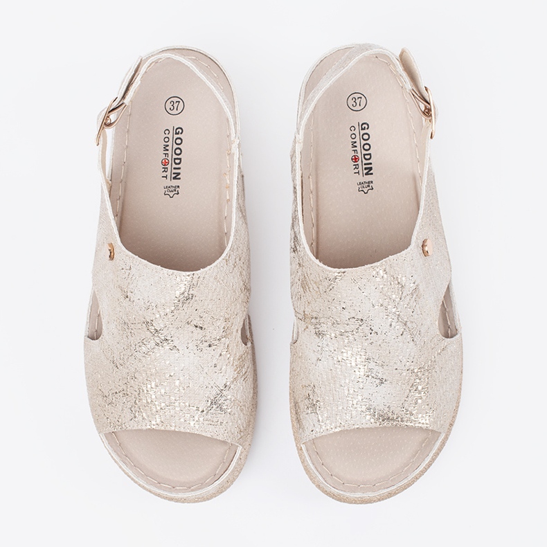 Goodin Sandales plates avec boucle taupe beige 1 Goodin Sandales plates avec boucle taupe beige 1