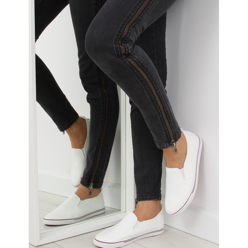 Baskets à enfiler blanc xl08p blanc blanche 2 Baskets à enfiler blanc xl08p blanc blanche 2