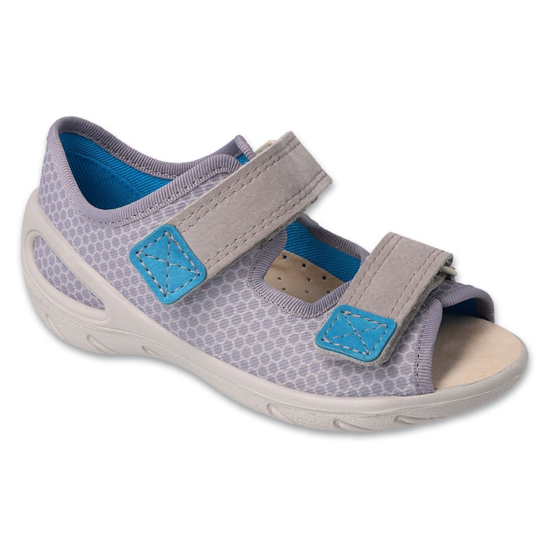 Sandales enfants Befado avec empiècement en cuir 065X180 gris 1